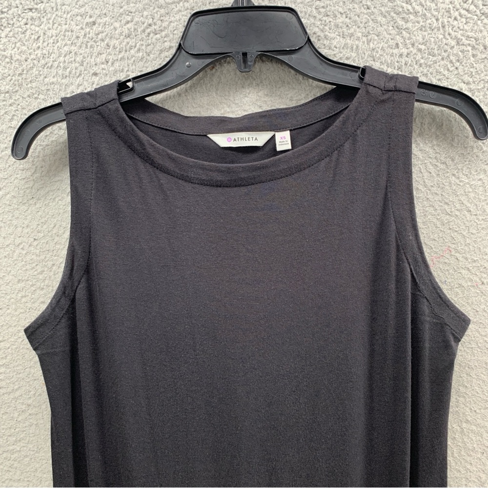 Athleta Westwood Bodycon Dress Black Tiered Waist Ruched Soft Stretch Size XS - Picture 8 of 16
